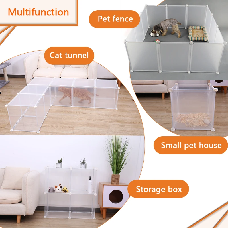 Small Pet Playpen DIY Freely Combined Pet Yard Fence Puppy Crate Kennel for Dog Cat Kitten Rabbit Guinea Pig Bunny Hedgehogs