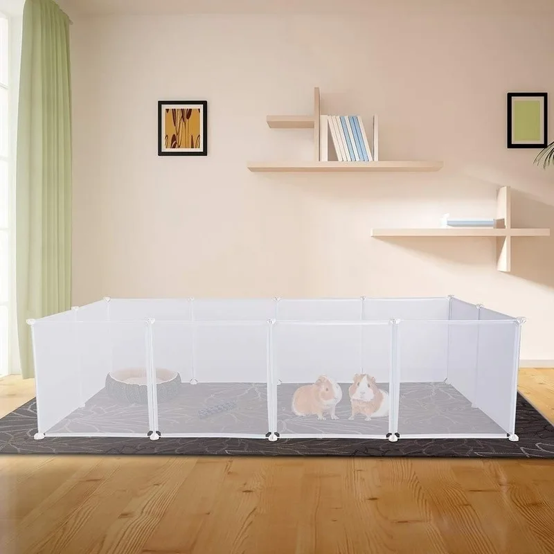 Small Pet Playpen DIY Freely Combined Pet Yard Fence Puppy Crate Kennel for Dog Cat Kitten Rabbit Guinea Pig Bunny Hedgehogs