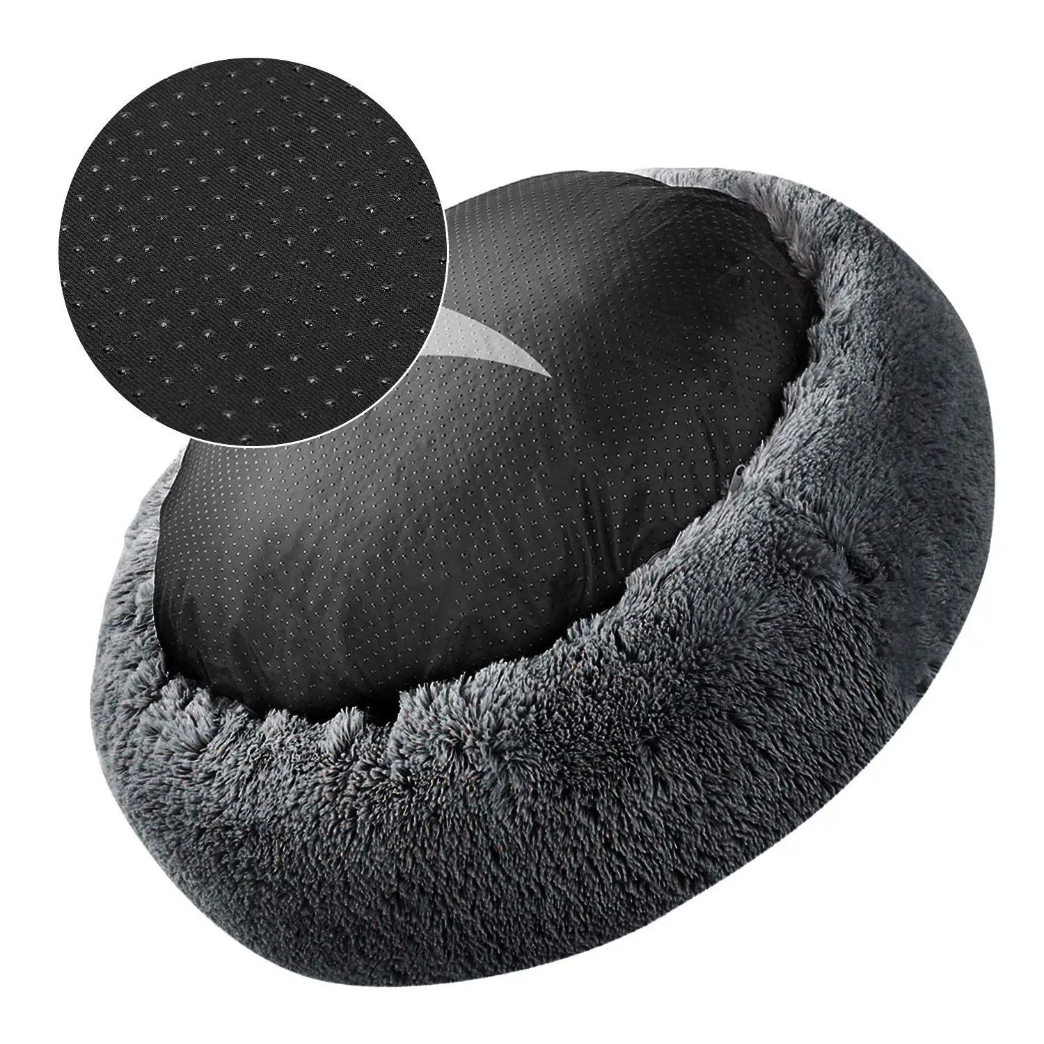 Round Pet Bed for Large Dog Bed Super Soft Cat Bed Long Plush Dog House for Medium Dog House Winter Warm Sleeping