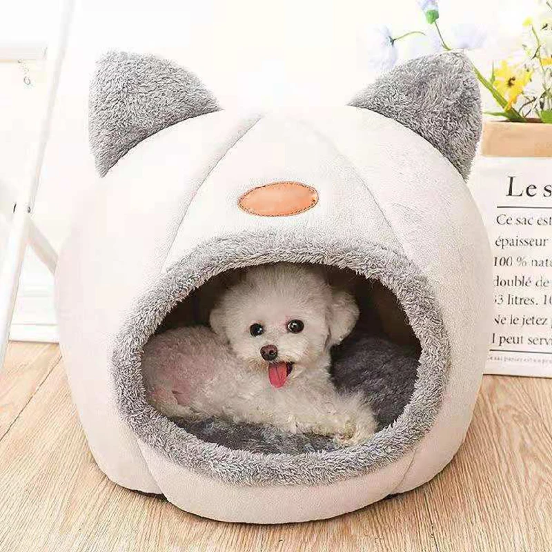 Deep Comfort Sleep In Winter Cat Bed Small Dog House Products Pets Tent Cozy Cave Nest Indoor