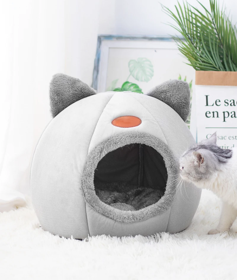 Deep Comfort Sleep In Winter Cat Bed Small Dog House Products Pets Tent Cozy Cave Nest Indoor