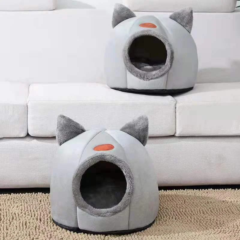 Deep Comfort Sleep In Winter Cat Bed Small Dog House Products Pets Tent Cozy Cave Nest Indoor