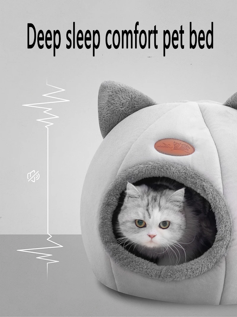 Deep Comfort Sleep In Winter Cat Bed Small Dog House Products Pets Tent Cozy Cave Nest Indoor