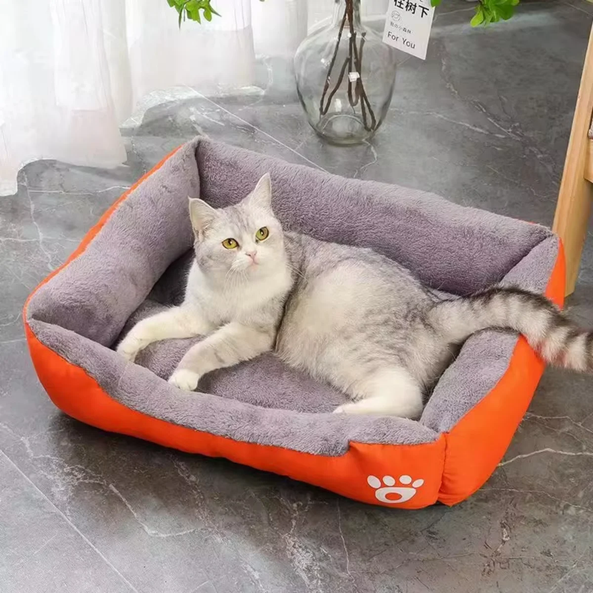 Square Soft Warm Winter House for Dog & Cat, Waterproof Mat for Large Medium Small Dog House