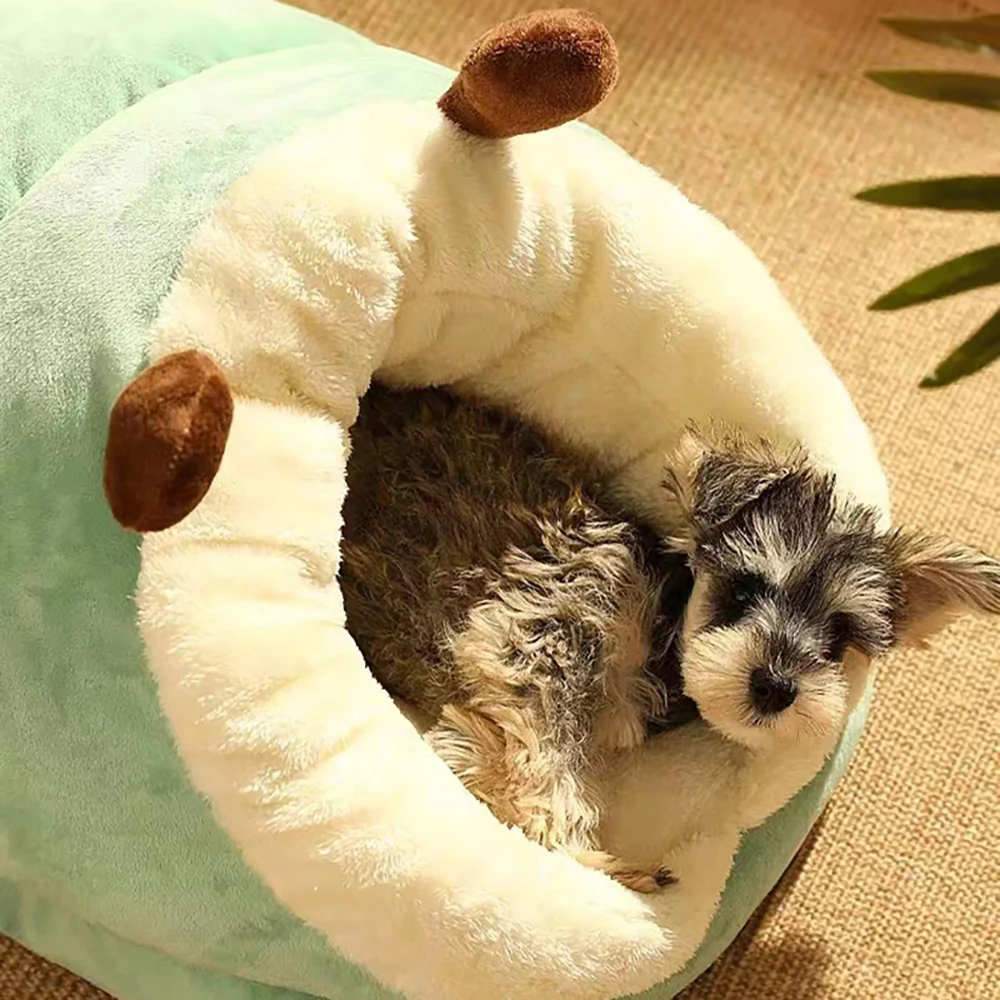 MADDEN Warm Small Dog and Cat Kennel Bed Breathable, Slippers Shaped Dog Bed Cat Sleep Bag Foldable Washable.