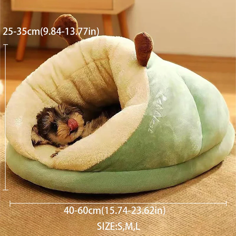 MADDEN Warm Small Dog and Cat Kennel Bed Breathable, Slippers Shaped Dog Bed Cat Sleep Bag Foldable Washable.