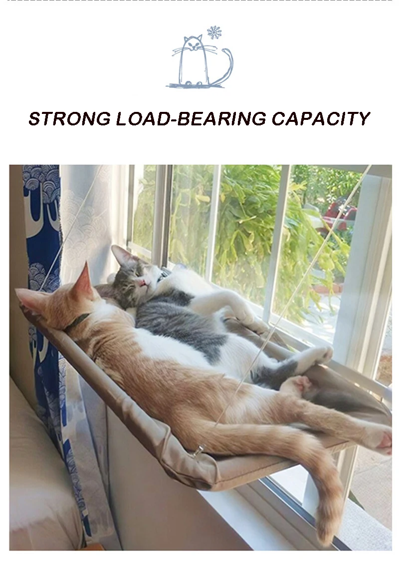 Hanging Cat Bed Cats Bed House Kitten Climbing Frame Sunny Window Seat Nest Bearing 20kg Pet Accessories
