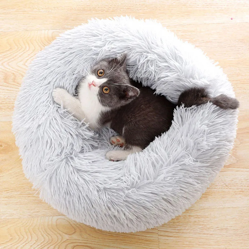 Super Warm Sleeping Cat Nest Soft Long Plush Best Pet Dog Bed for Dogs Basket Cushion Cat Bed Cat Mat Animals Sleeping