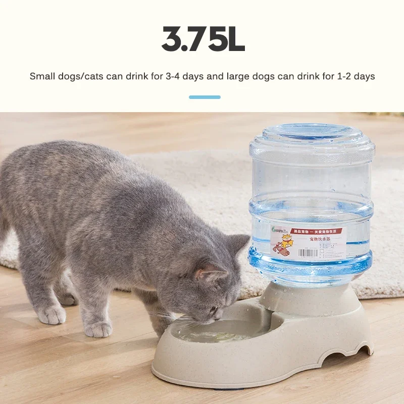 Automatic Dog Feeder Waterer High Capacity Pet Food Bowl Gravity Water Dispenser Pet Bowl for Dogs Cats 3.8 L