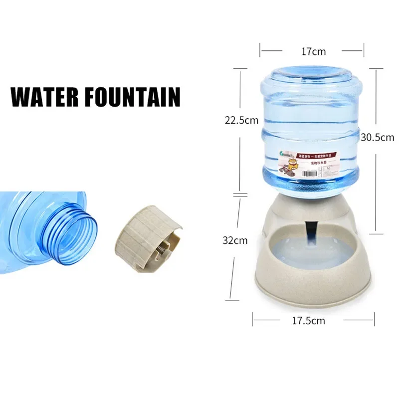 Automatic Dog Feeder Waterer High Capacity Pet Food Bowl Gravity Water Dispenser Pet Bowl for Dogs Cats 3.8 L