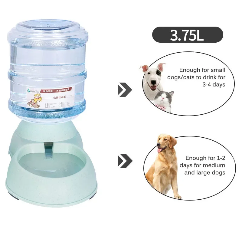 Automatic Dog Feeder Waterer High Capacity Pet Food Bowl Gravity Water Dispenser Pet Bowl for Dogs Cats 3.8 L