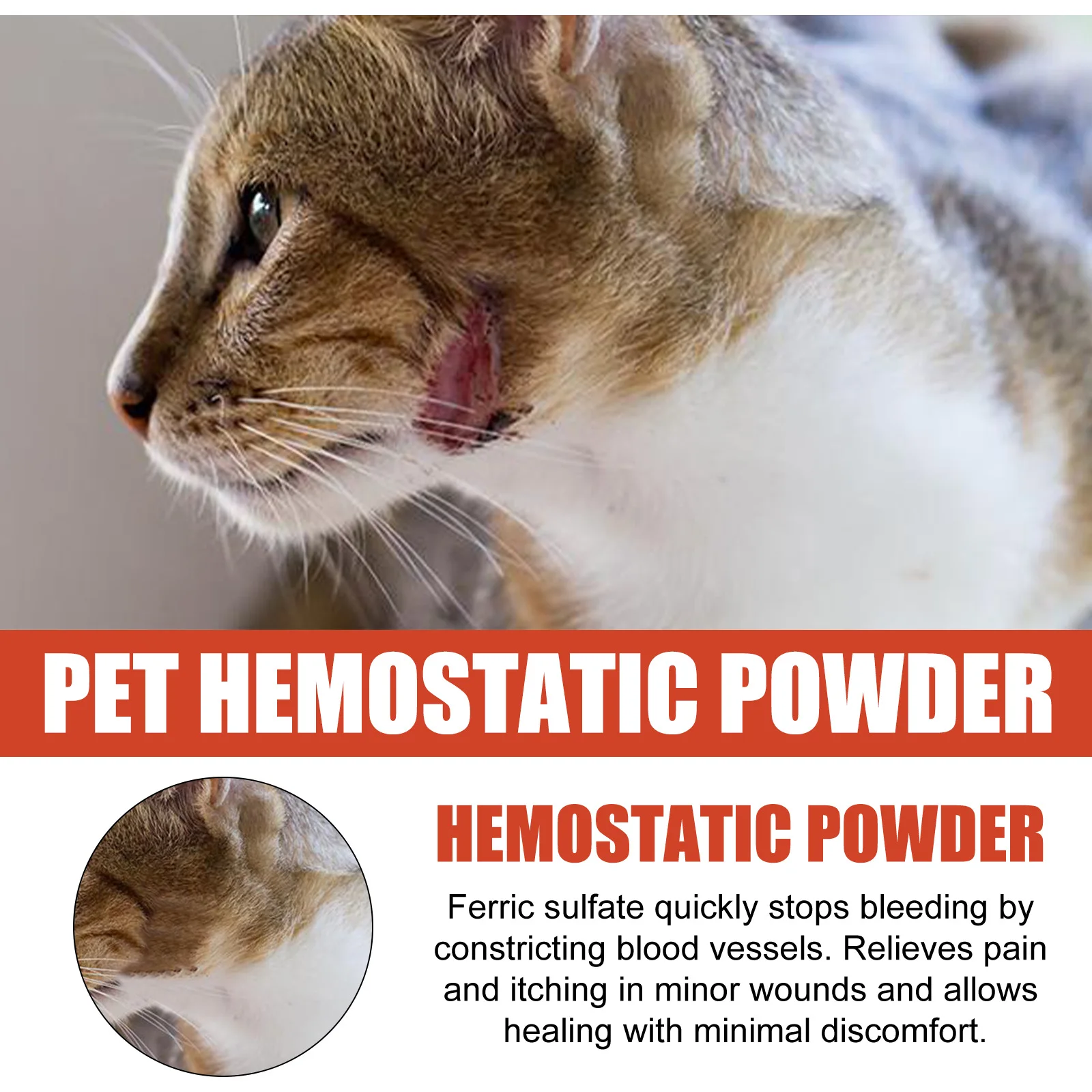 Pet Wound Styptic Powder Healing Bleeding Stop Powder Kitten Skin Broken Puppy Injury Pets Aids.