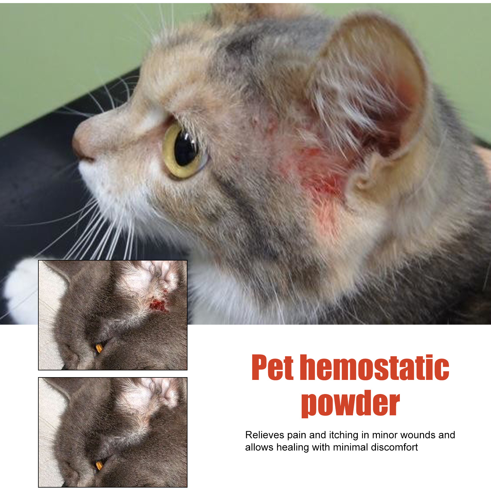 Pet Wound Styptic Powder Healing Bleeding Stop Powder Kitten Skin Broken Puppy Injury Pets Aids.