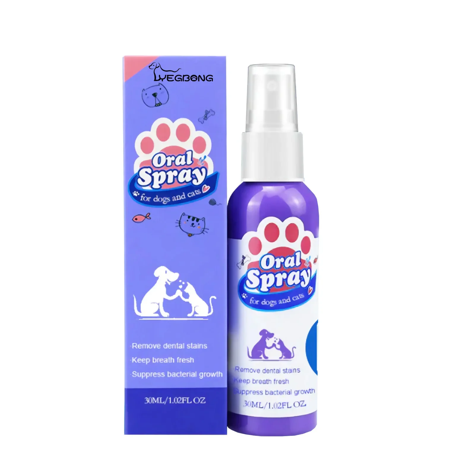 Pet Teeth Cleaning Spray Dog Cat Teeth Calculus Stain Remover Bad Breath Treatment Pet Oral Care Tool