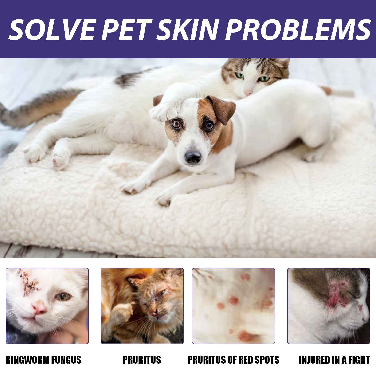 Pet Antimicrobial Spray for Skin Wound Care and Itch Relief