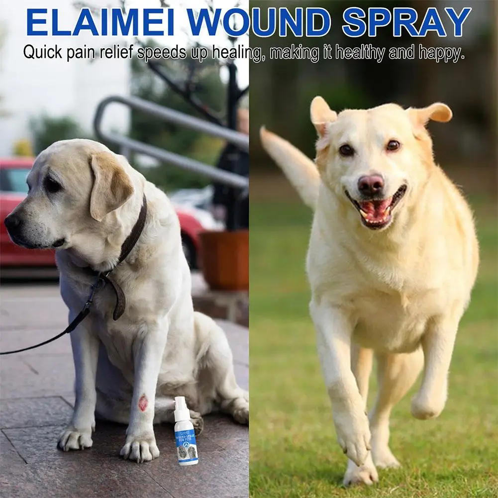 Pet Wound Spray Dog Cat Skin Rash Moss Scratch Wound Treatment Repair Bacteria Blocking Liquid Wound Spray 30ml