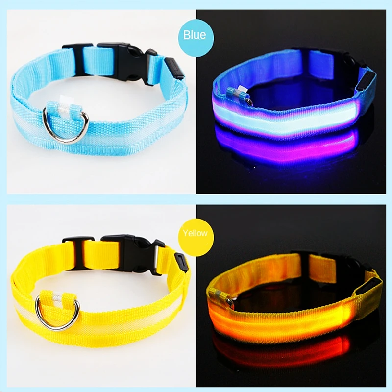 USB Rechargeable Luminous Collar Adjustable Led Glowing Dog Collar for Large Small Dogs Cat Night Light Collar Pet Safety