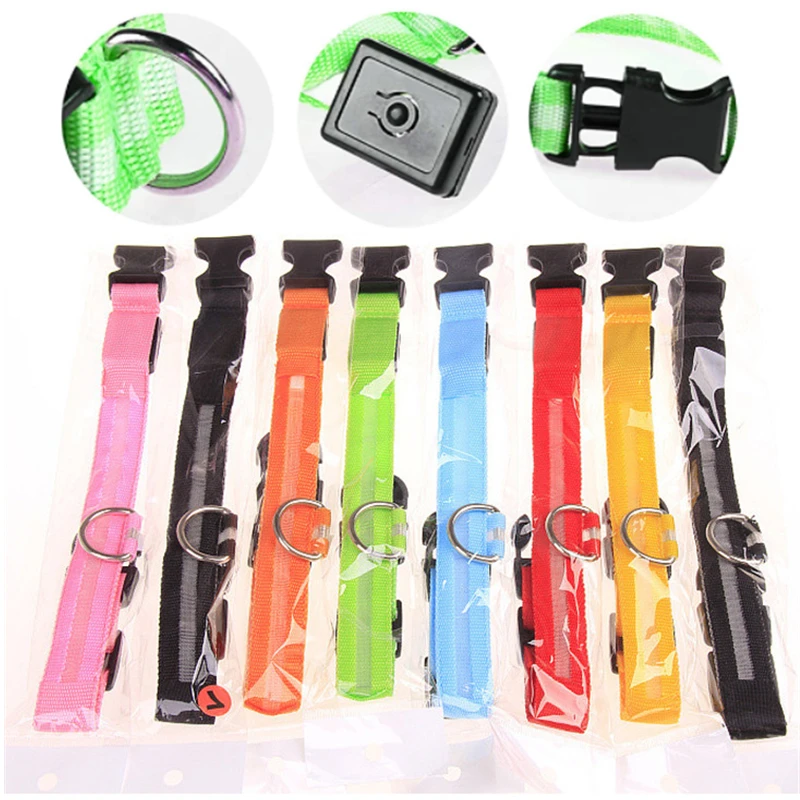 USB Rechargeable Luminous Collar Adjustable Led Glowing Dog Collar for Large Small Dogs Cat Night Light Collar Pet Safety