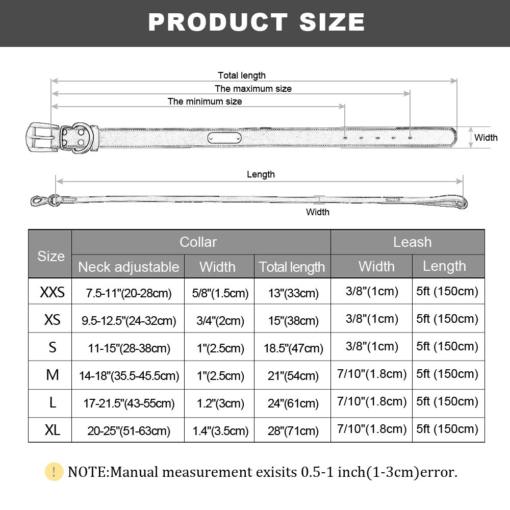 Custom Leather Dog Collar Leash Set Personalized Pet Collar Leash Free Engraved Nameplate For Small Medium Large Dogs