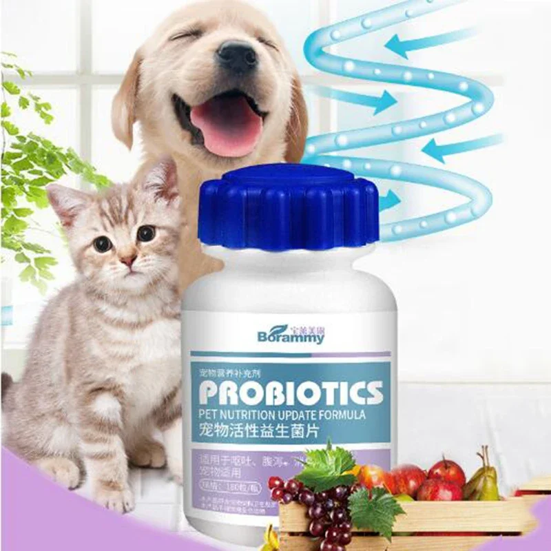 Pet Active Nutritional Probiotics Improve Diarrhea Digestion Gastrointestinal Health Products for Cats and Dogs, 180 Tablets.