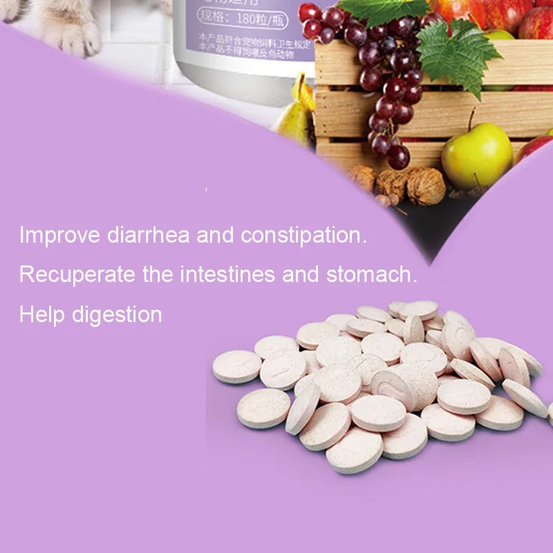 Pet Active Nutritional Probiotics Improve Diarrhea Digestion Gastrointestinal Health Products for Cats and Dogs, 180 Tablets.