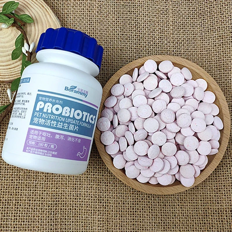 Pet Active Nutritional Probiotics Improve Diarrhea Digestion Gastrointestinal Health Products for Cats and Dogs, 180 Tablets.