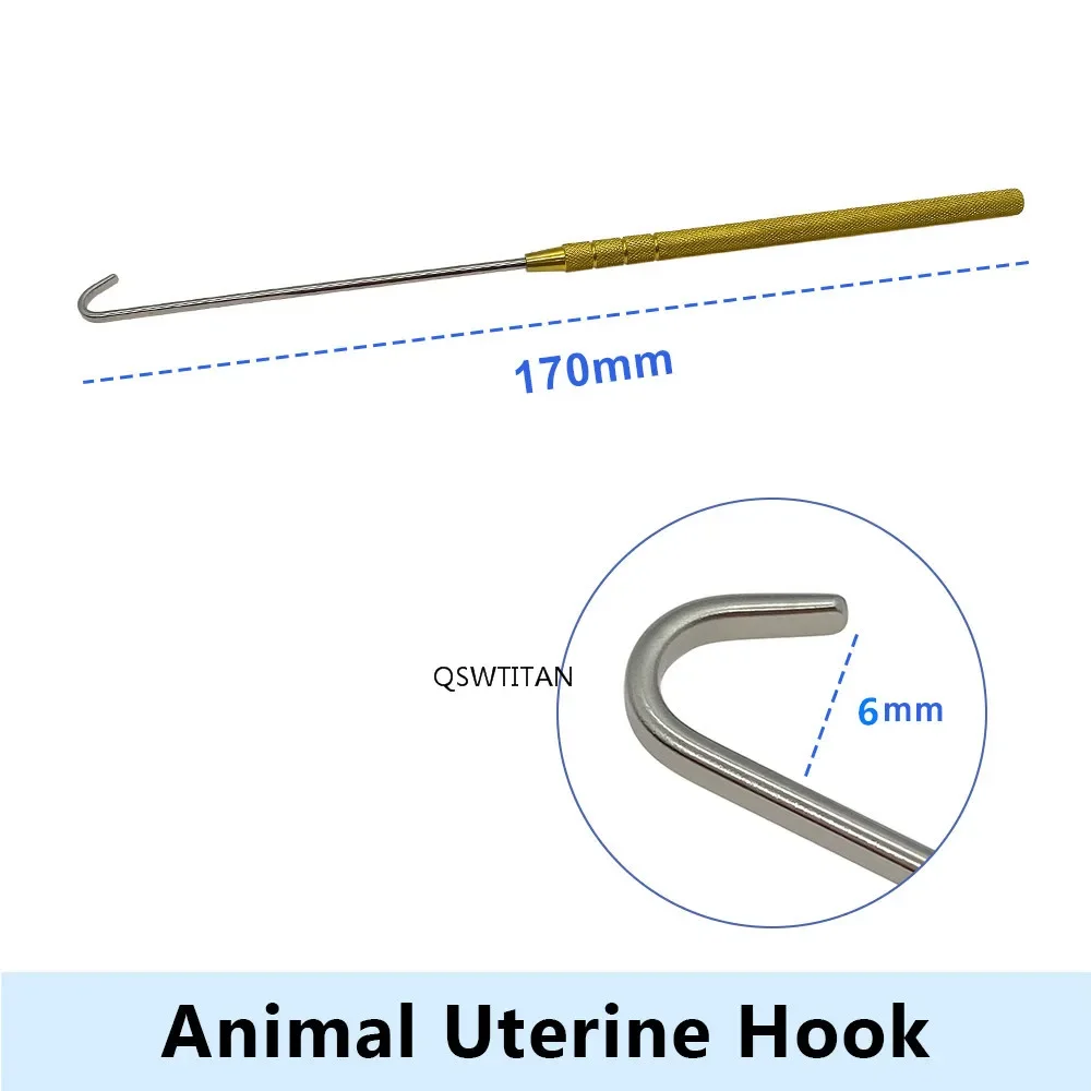 Uterine Hook Animal Dog Cat Ovarian Spay Snook Hook 180mm Veterinary Surgical Instruments