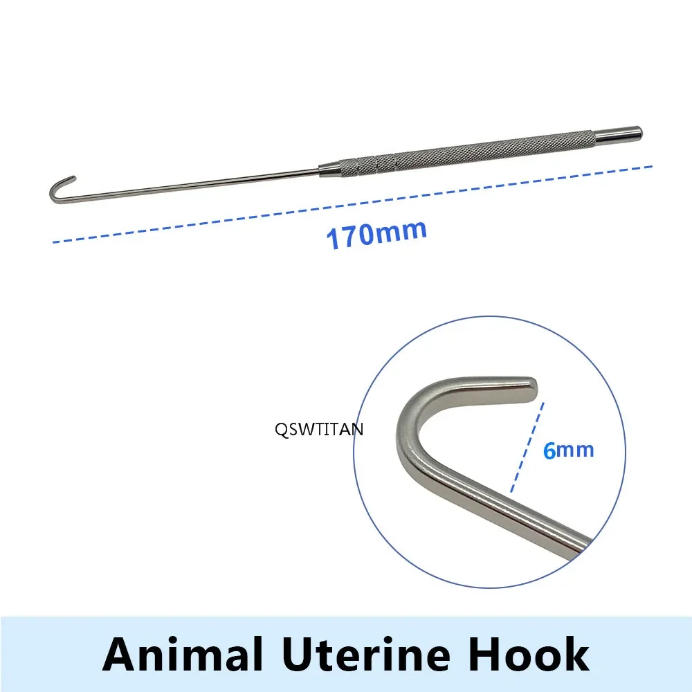 Uterine Hook Animal Dog Cat Ovarian Spay Snook Hook 180mm Veterinary Surgical Instruments