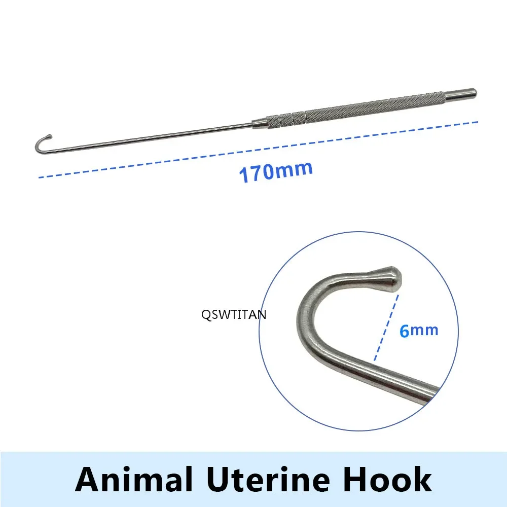 Uterine Hook Animal Dog Cat Ovarian Spay Snook Hook 180mm Veterinary Surgical Instruments