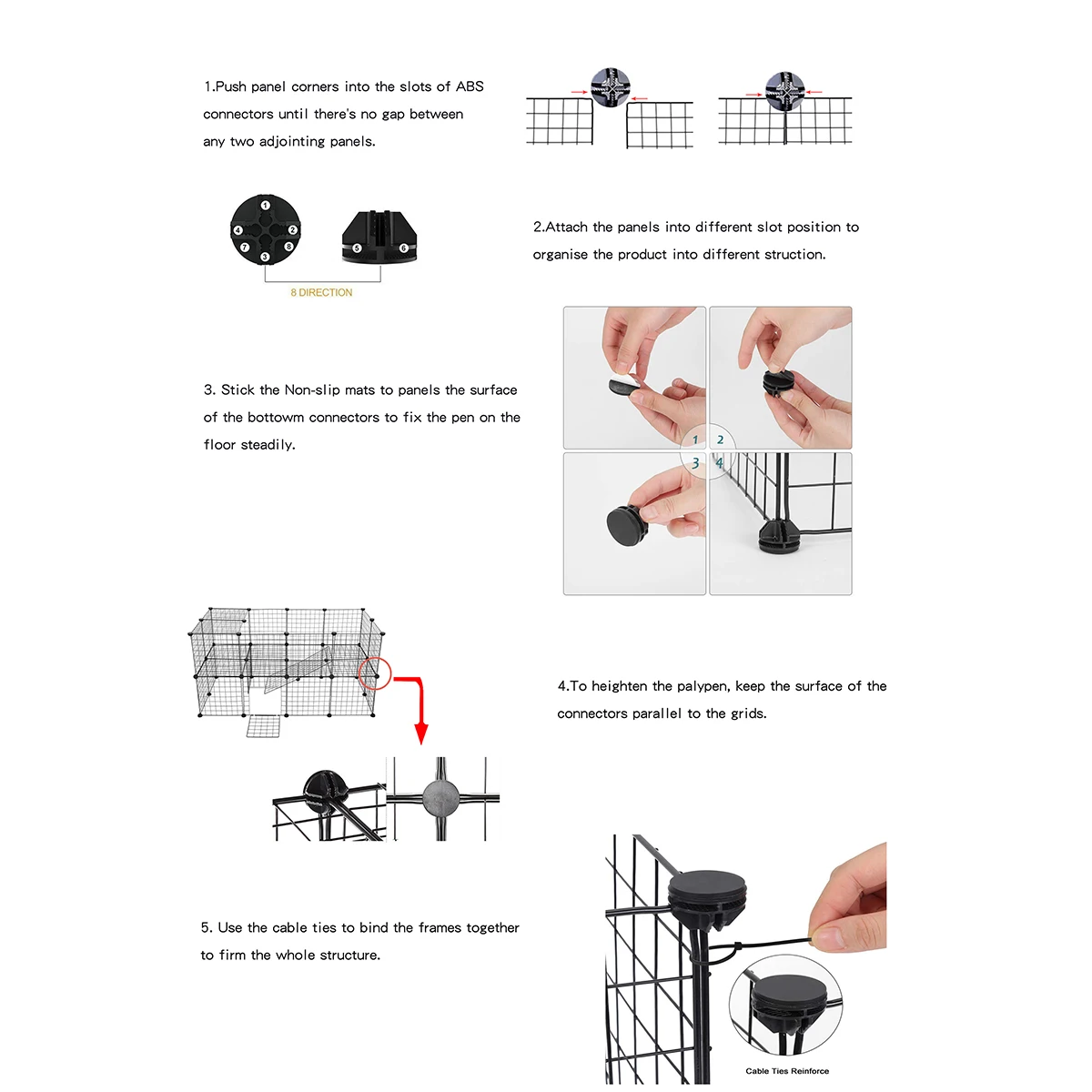 Dog cage Wire mesh fence indoor teddy animal escape barrier