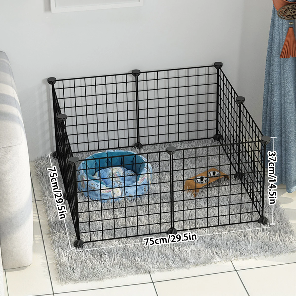 Dog cage Wire mesh fence indoor teddy animal escape barrier