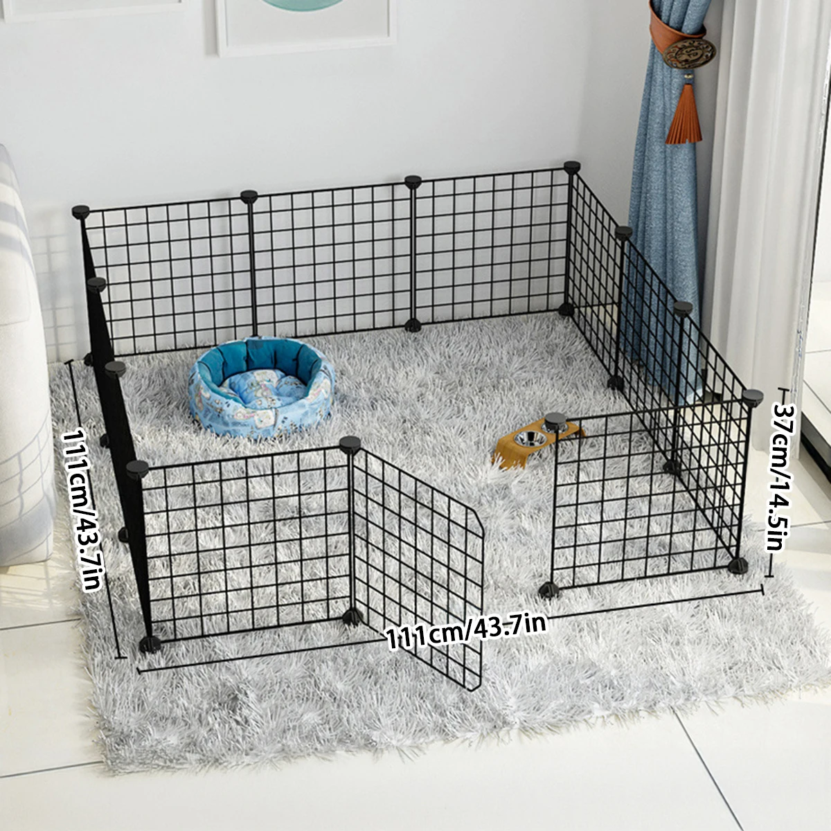 Dog cage Wire mesh fence indoor teddy animal escape barrier