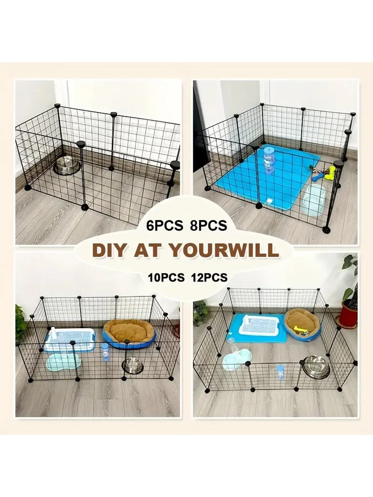 Pet fence DIY iron mesh can be freely combined cat cage dog cage hamster cage rabbit cage